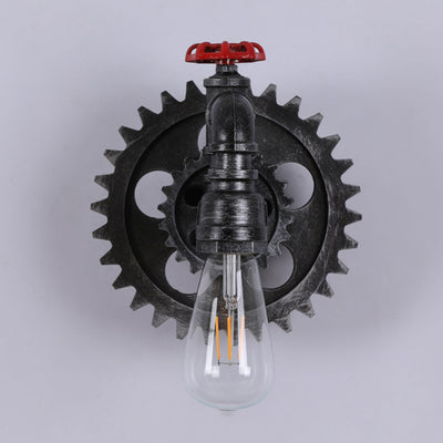 Industrial Creative Gear-shaped Wrought Iron 1/2-Light Wall Sconce Lamp