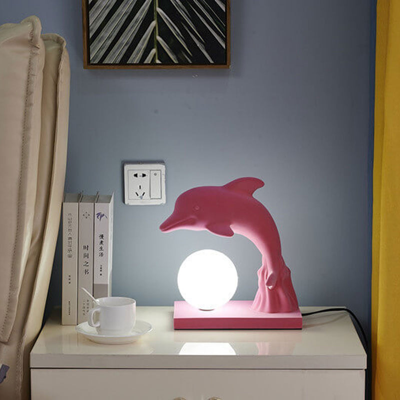 Nordic Creative Dolphin Ball Shade 1-Light Table Lamp