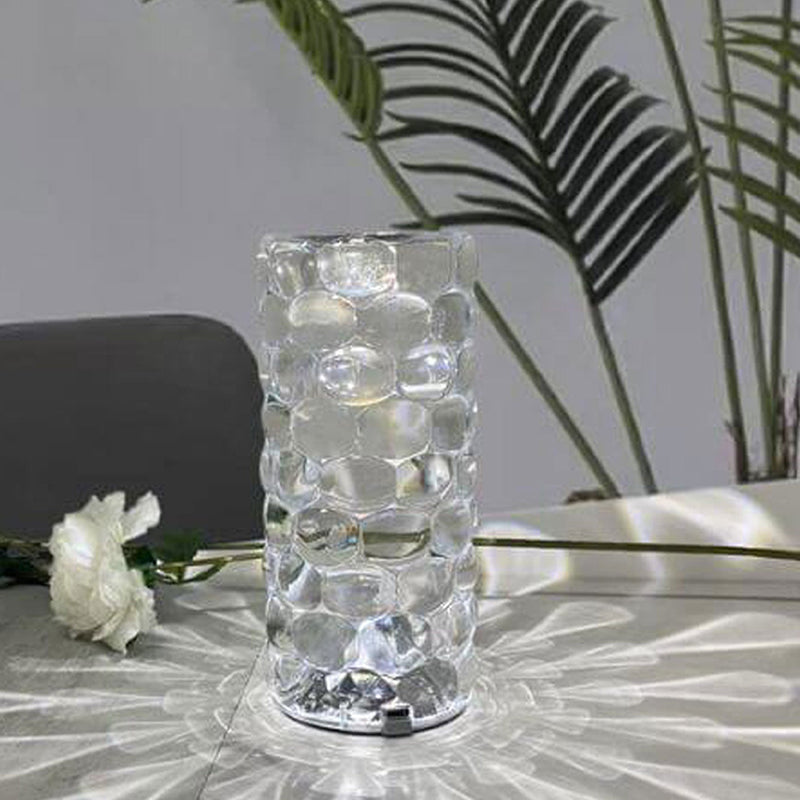 Creative Crystal Diamond Water Drop Rechargeable Touch LED Night Light Table Lamp