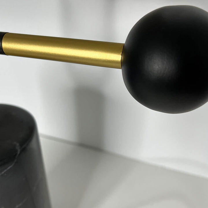 Modern Light Luxury Gold Shade Marble Column Base 1-Light Table Lamp