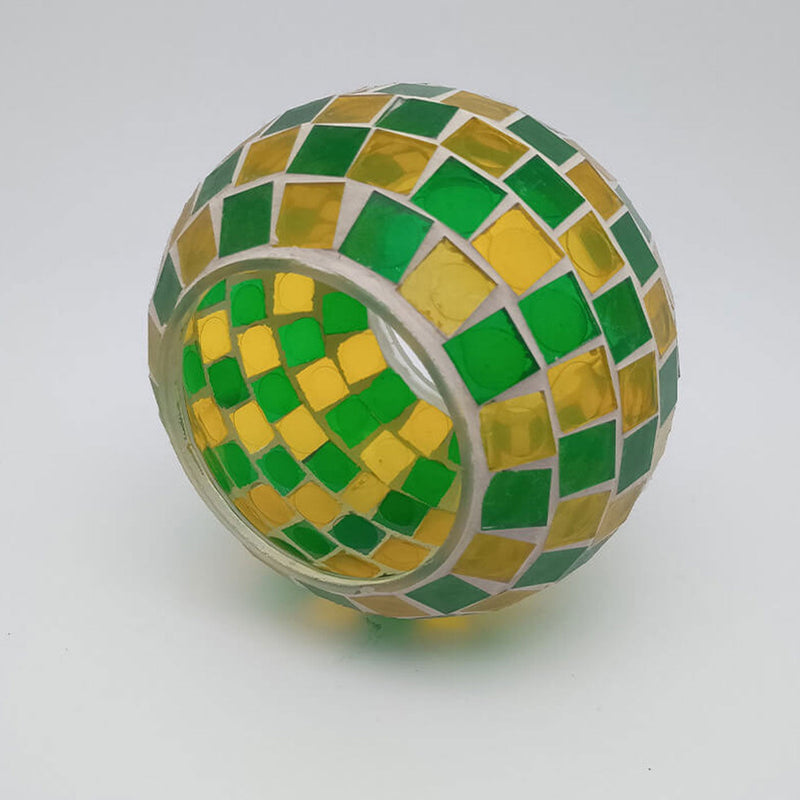 Solar Garden Green Grid Glass Jar LED Decorative Path Light