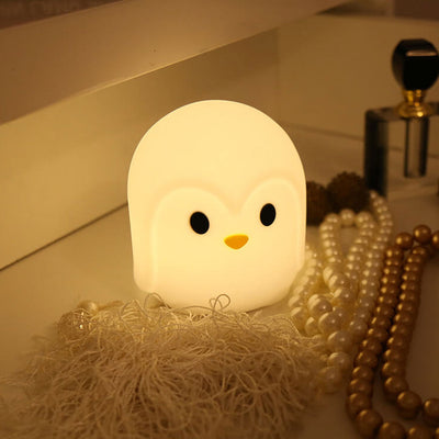 Creative Colorful Penguin Shape Silicone LED Table Lamp