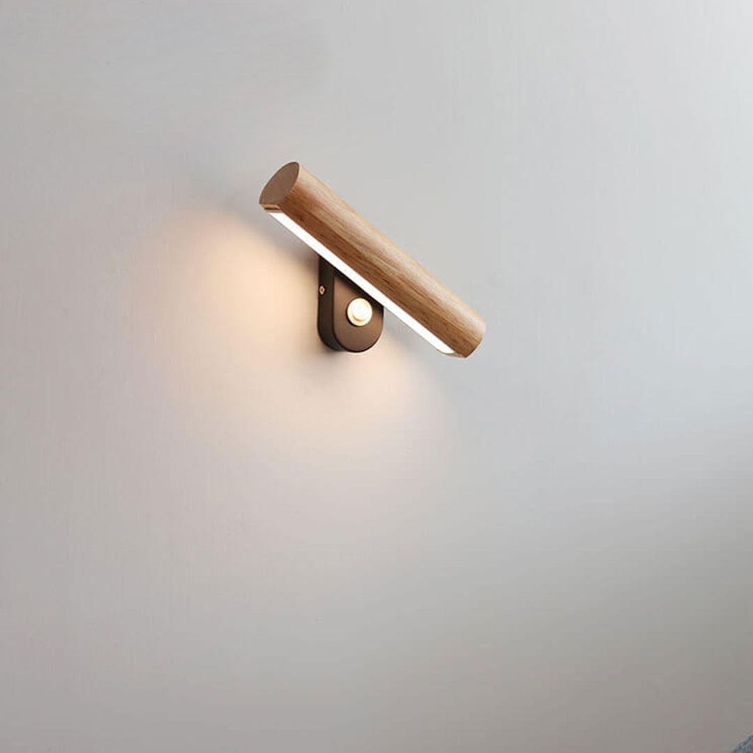 Nordic Einfache Massivholz Bar Drehbare LED Wandleuchte Lampe 