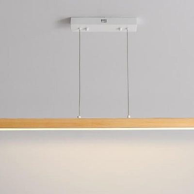 Modern Simple Log Long Strip Island Light LED Chandelier