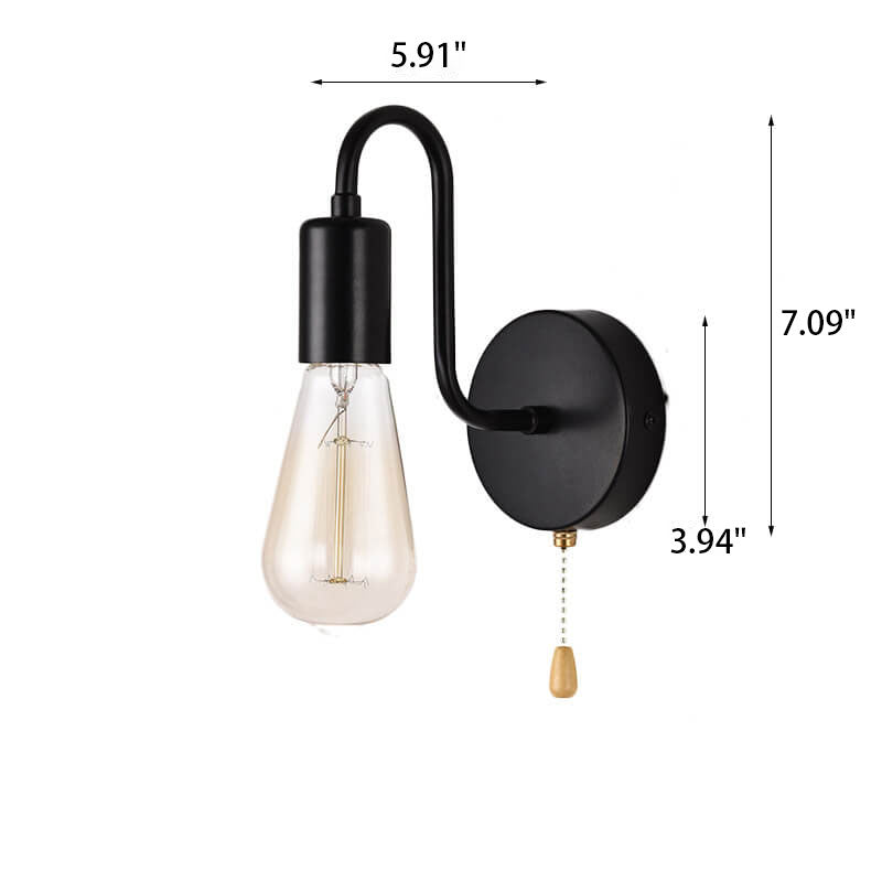 Nordisches industrielles Reißverschluss-Design 1-Licht-Wandleuchte 