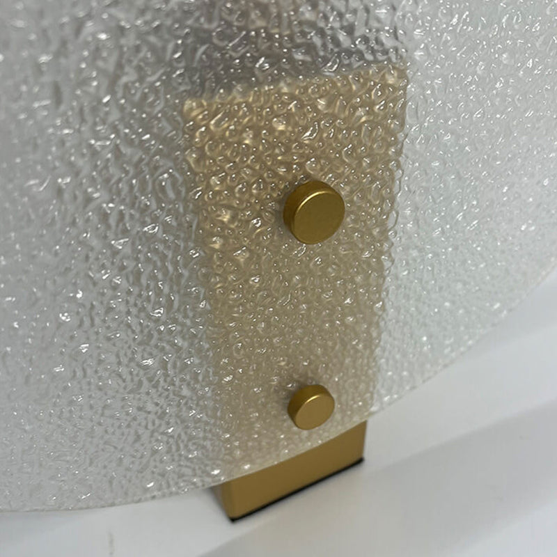 Lampe de table moderne en verre dépoli rond de luxe léger à 1 lumière 