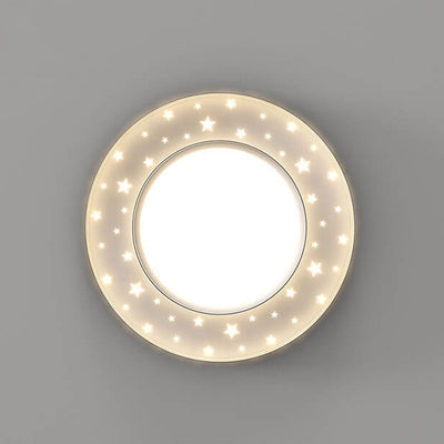 Nordic Minimalist Round Star Effect LED Flush Mount Ceiling Light
