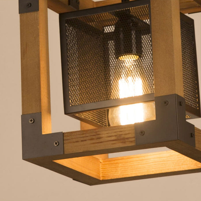 Industrial Creative Iron Mesh Box Design 1-Light Pendant Light