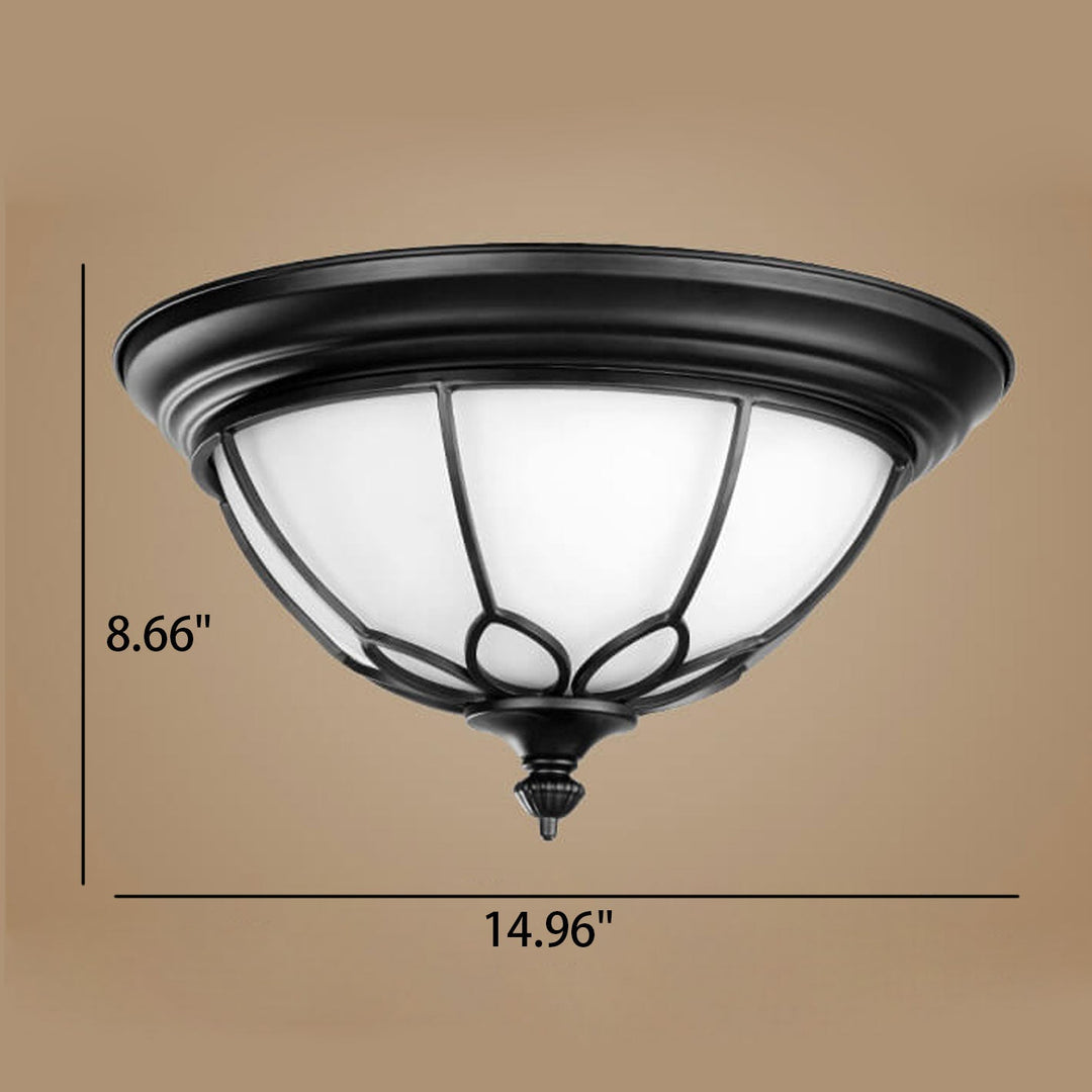 Plafonnier LED en verre dépoli Vintage American Iron 