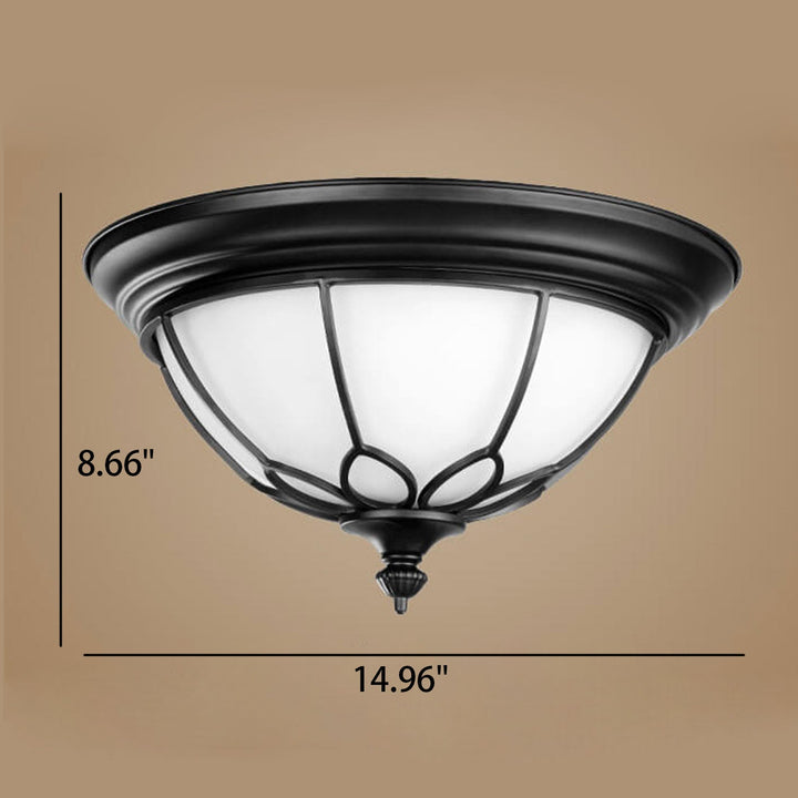 Plafonnier LED en verre dépoli Vintage American Iron 