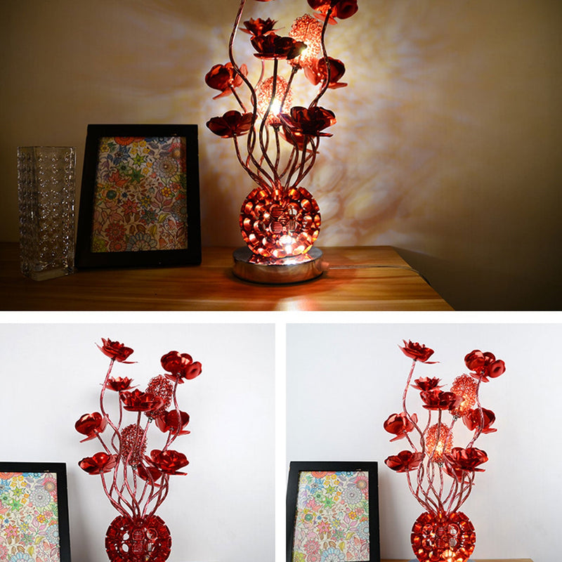 Lámpara de mesa LED de aluminio estilo europeo Rose 