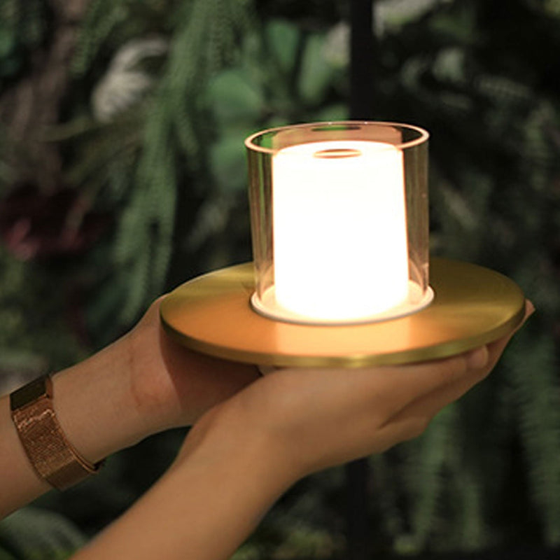 Lampe de Table Moderne à Bougie LED Cylindrique de Luxe Léger 