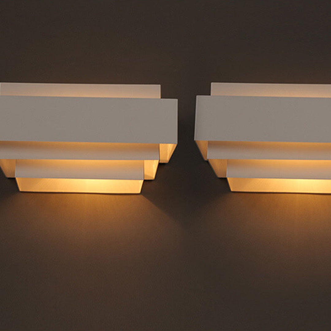 Lámpara Aplique de Pared de 1 Luz de Hierro en Cascada Geométrica Cuadrada Moderna 