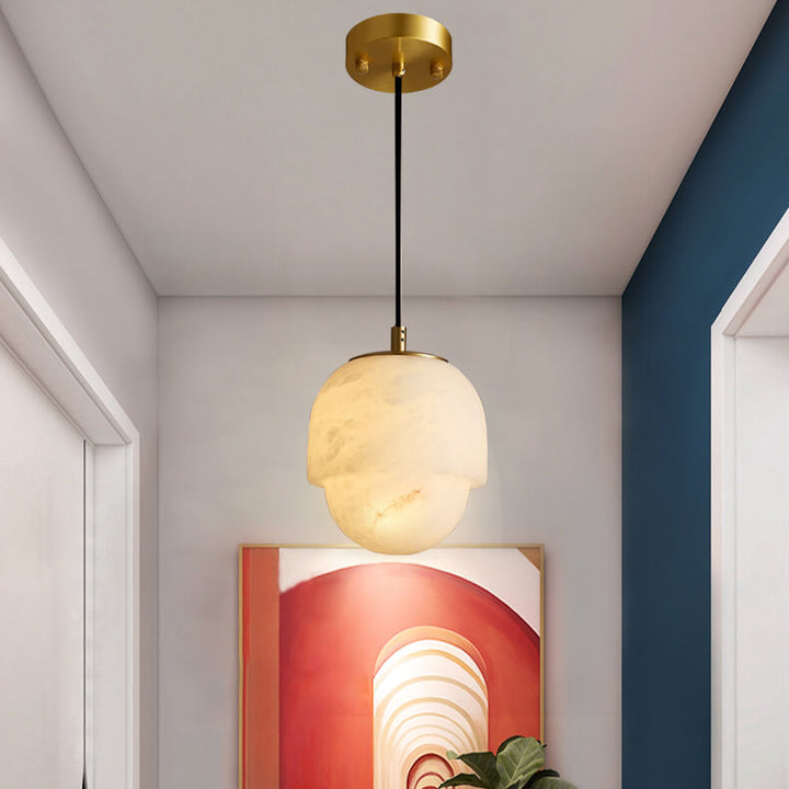 Lámpara colgante moderna minimalista de mármol esférico de 1 luz 