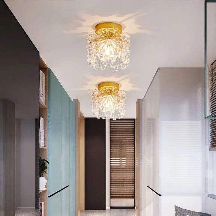Modern Minimalist Glass 1- Light Flush Mount Ceiling Light