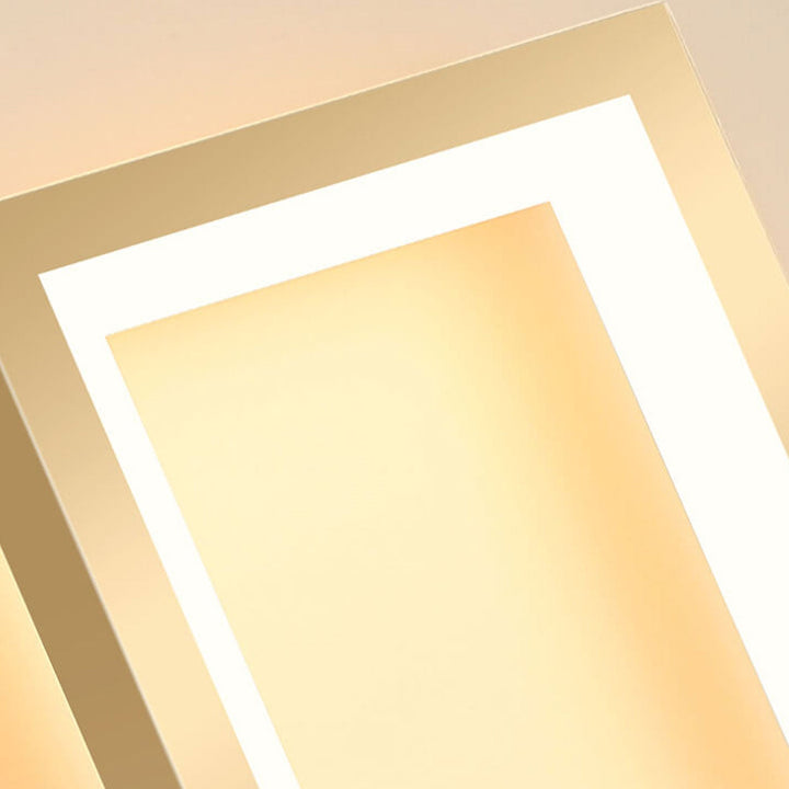 Creative Light Luxury Rectangular Hollow Ring Design LED Wall Sconce Lamp