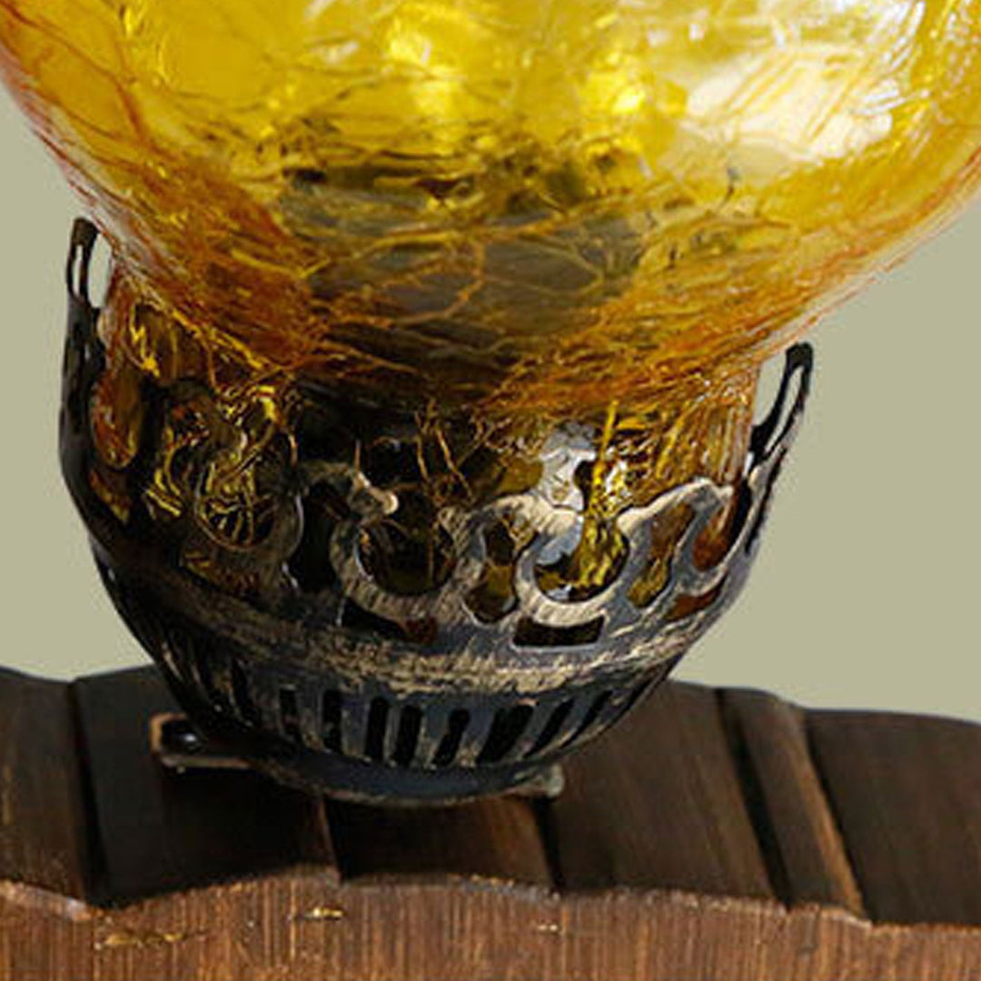 Industrielle Massivholz Antik-Design 3-Licht Kronleuchter 