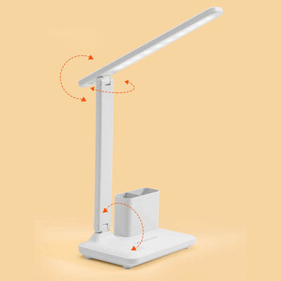 Lampe de bureau LED de lecture avec protection des yeux USB et porte-stylo pliable simple 