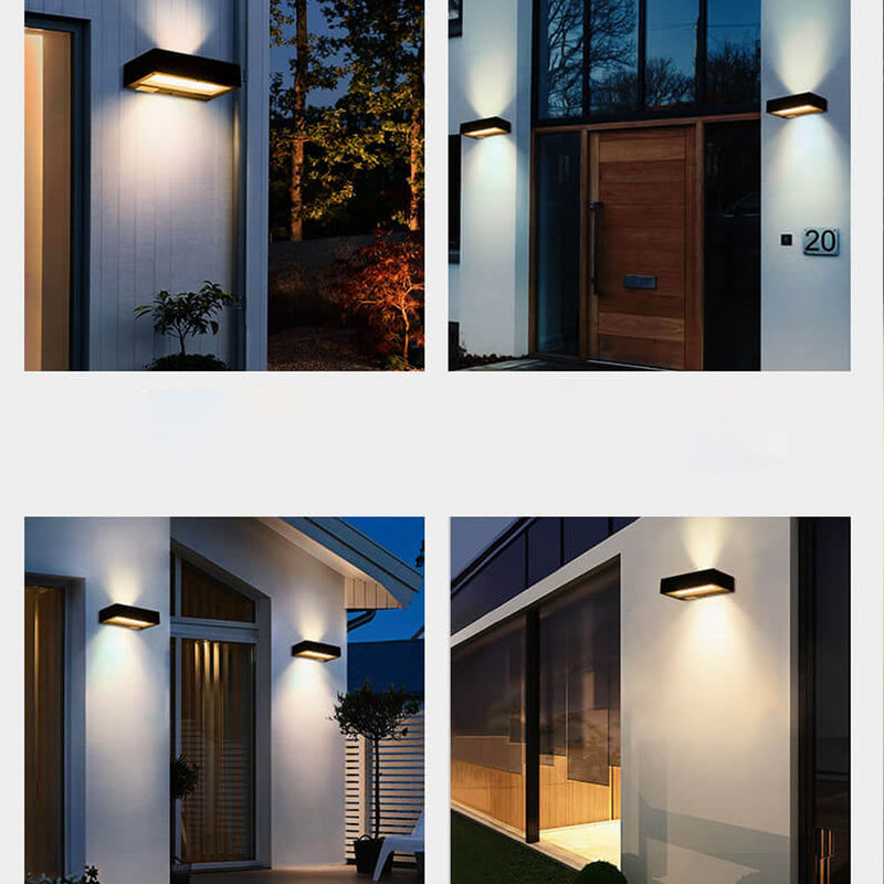 Lámpara de Aplique de Pared LED de Control Remoto Solar de Vidrio de Aleación de Aluminio para Exteriores 