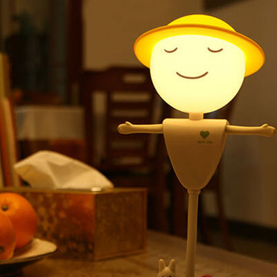 Cartoon Scarecrow Smiling Face USB Charging LED Night Light Table Lamp