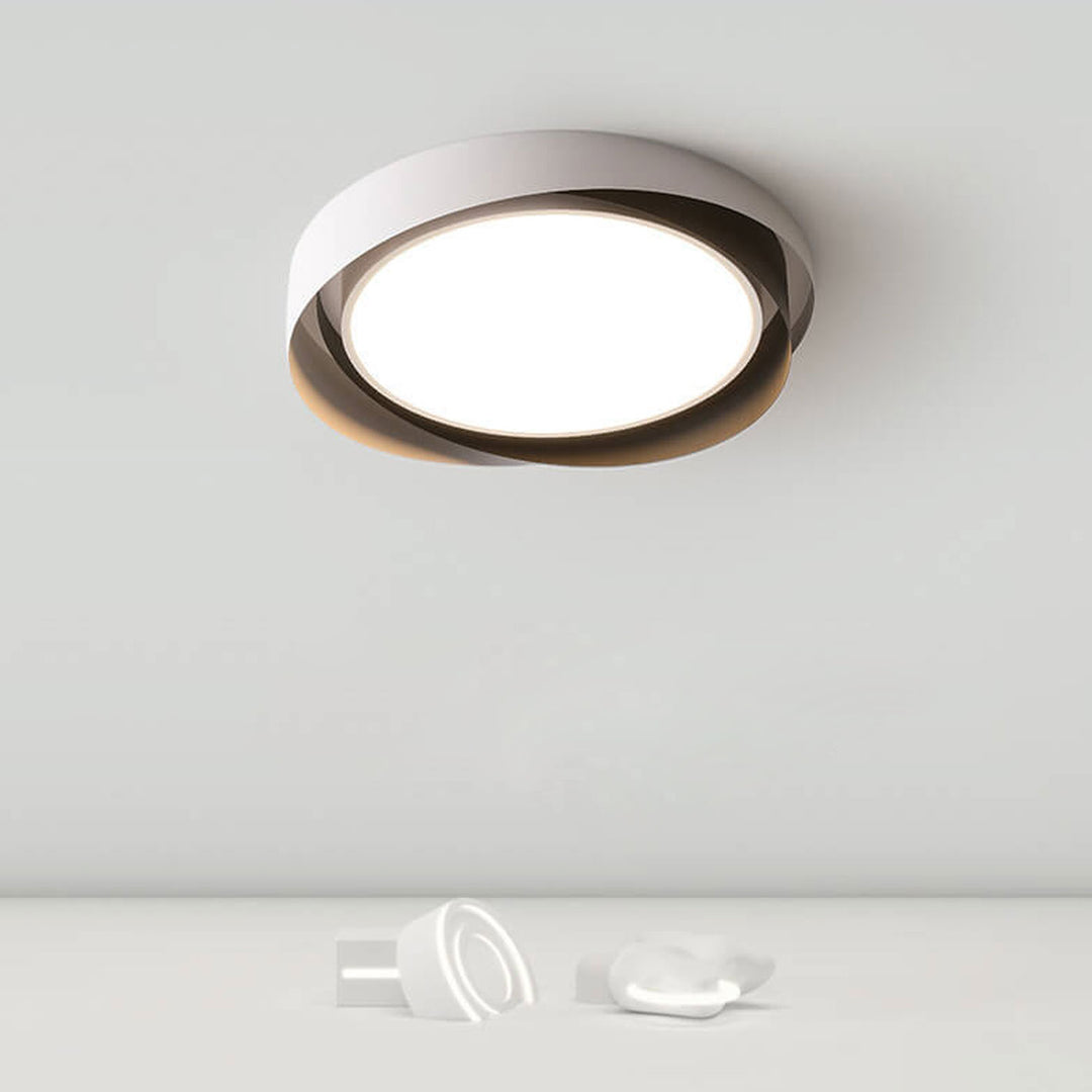 Modern Minimalist Round Wrought Iron LED Flush Mount Ceiling Light
