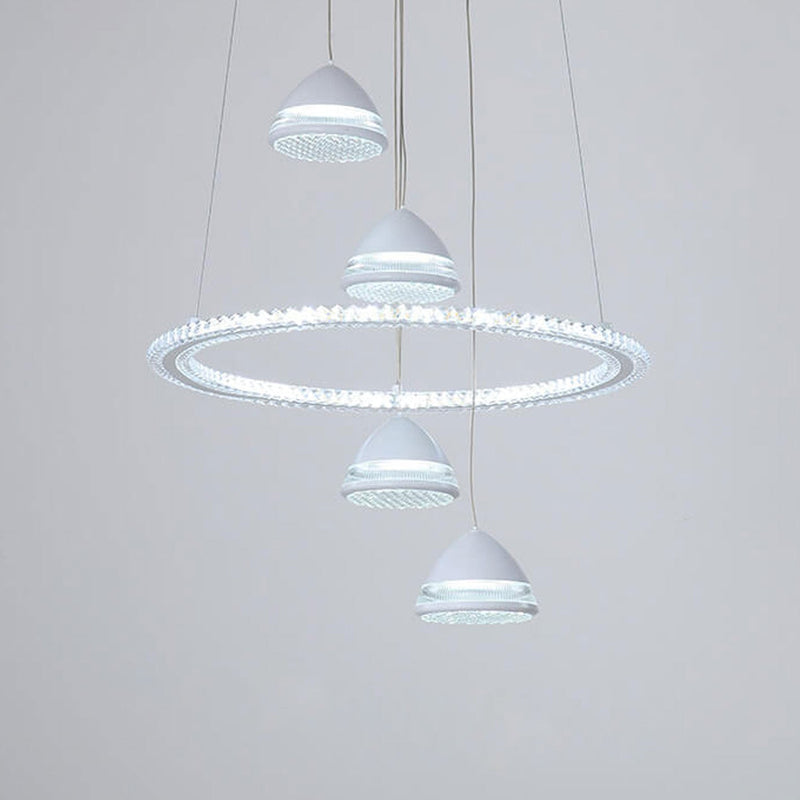 Nordic Minimalist Circle Diamond / Apple Hanging LED Chandelier