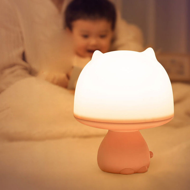 Lampe de Table Intelligente LED Rechargeable avec Veilleuse Créative en Forme de Dessin Animé 