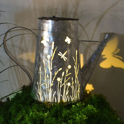 Retro Solar Iron Hollow Shower Light LED Outdoor Decorative Light