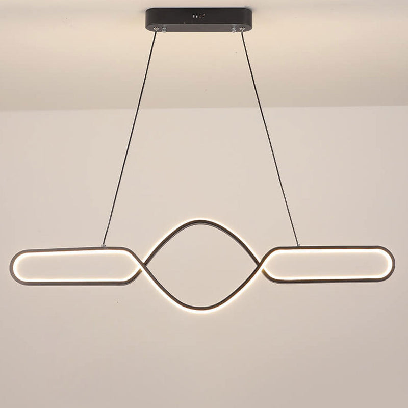 Modern Simple Line Staggered Spiral Design LED Chandelier