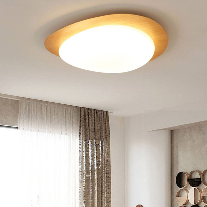 Nordic Eisen Holzmaserung Kiesel LED Deckenleuchte mit bündigem Abschluss 