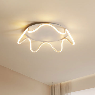 Modern Simple Crown Aluminum LED Flush Mount Ceiling Light