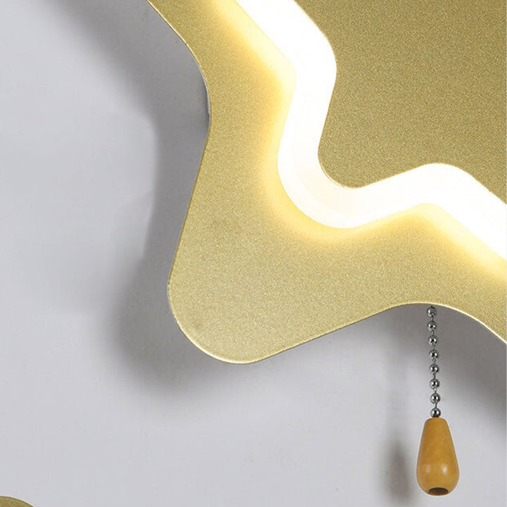 مصباح حائط LED بنمط النجمة الخماسية المبتكرة الحديثة بسحب الحبل 