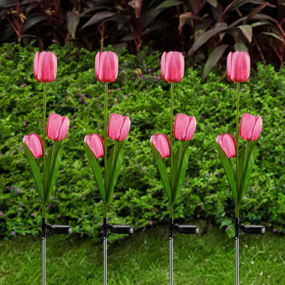 Solar Tulip Lawn Light Outdoor Garden LED Tulip Flower Light Ground Insert Landscape Light