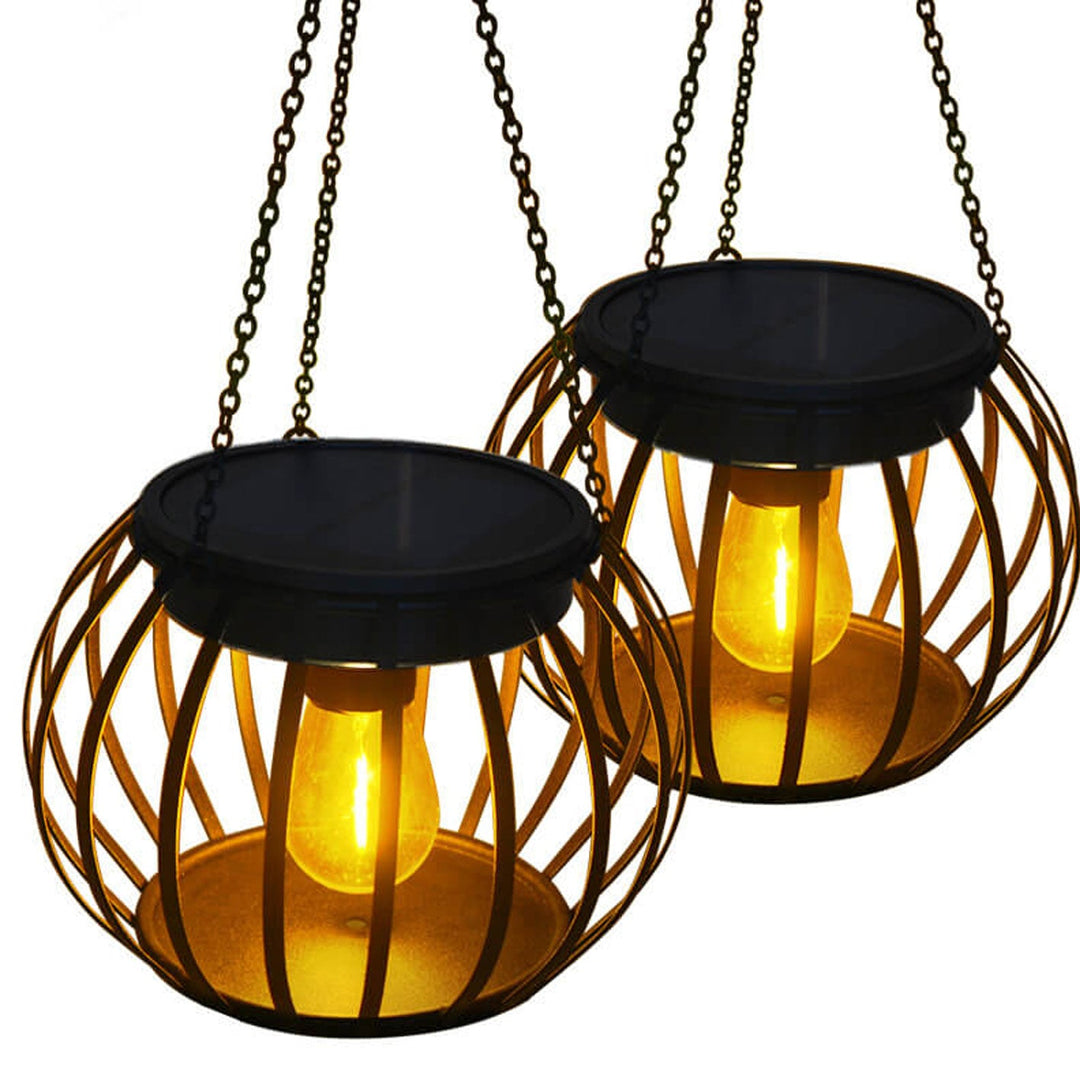 Conception de lanterne citrouille solaire LED lumière décorative suspendue pour extérieur 