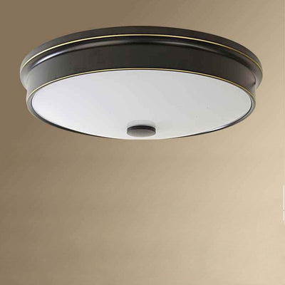 Vintage Luxury Round Glass LED Flush Mount Ceiling Light