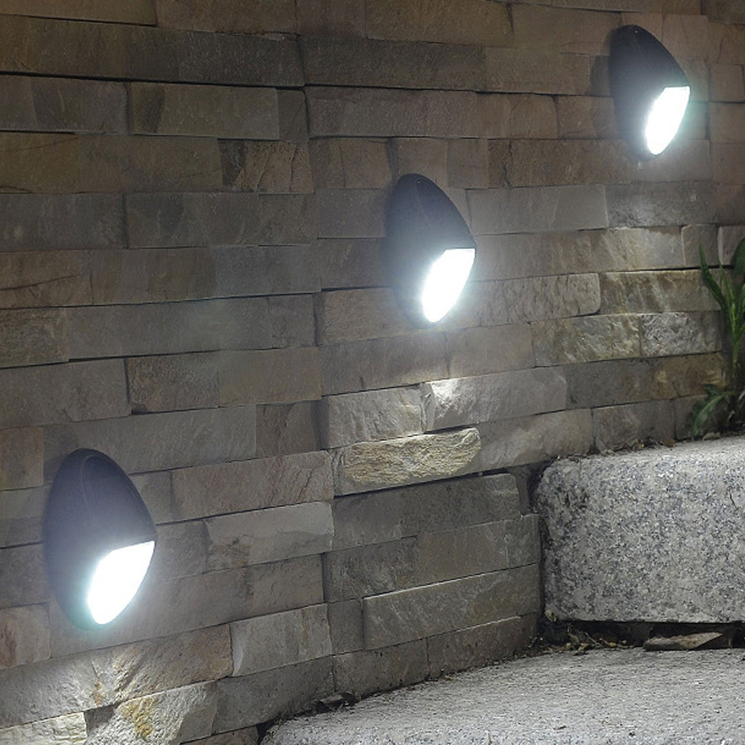 Lampe murale à applique pour clôture de jardin à LED ovale moderne pour extérieur solaire 