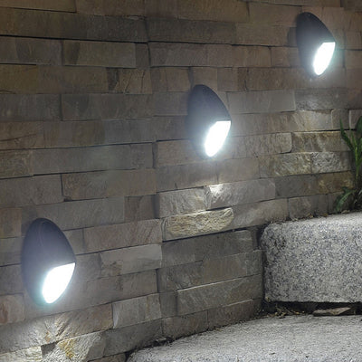 مصباح حائط حديث خارجي يعمل بالطاقة الشمسية LED بشكل بيضاوي للحديقة 