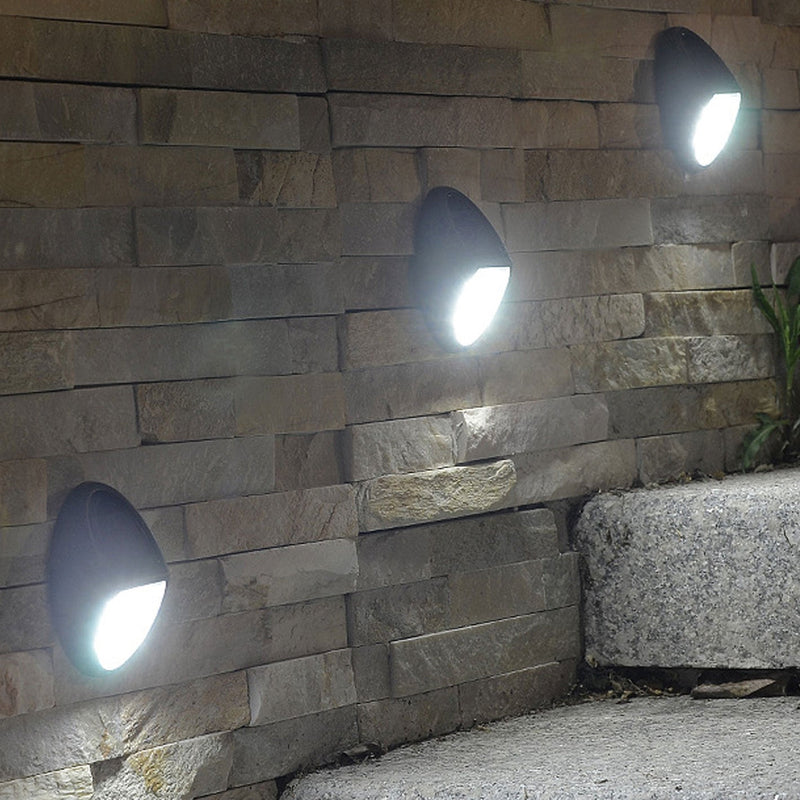 Modern Solar Outdoor Oval LED Garden Fence Wall Sconce Lamp