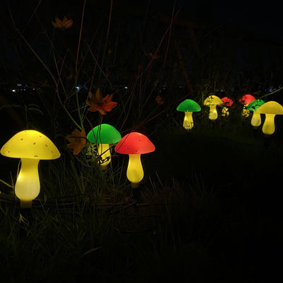 Modern Art Deco Solar Waterproof Mushroom Shaped String Lights LED Outdoor Lawn Decorative Ground Plug Light