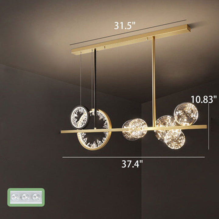 Lustre LED moderne en forme de cercle de cristal et de verre, luminaire de luxe, luminaire décoratif d&