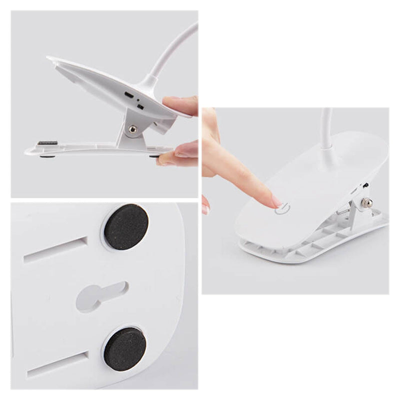 Lampe de bureau LED à clips rechargeables, abat-jour rond pliable, créatif et Simple 