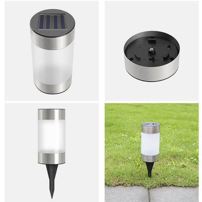 Solar Plastic Cylindrical Design LED Outdoor Lawn Light