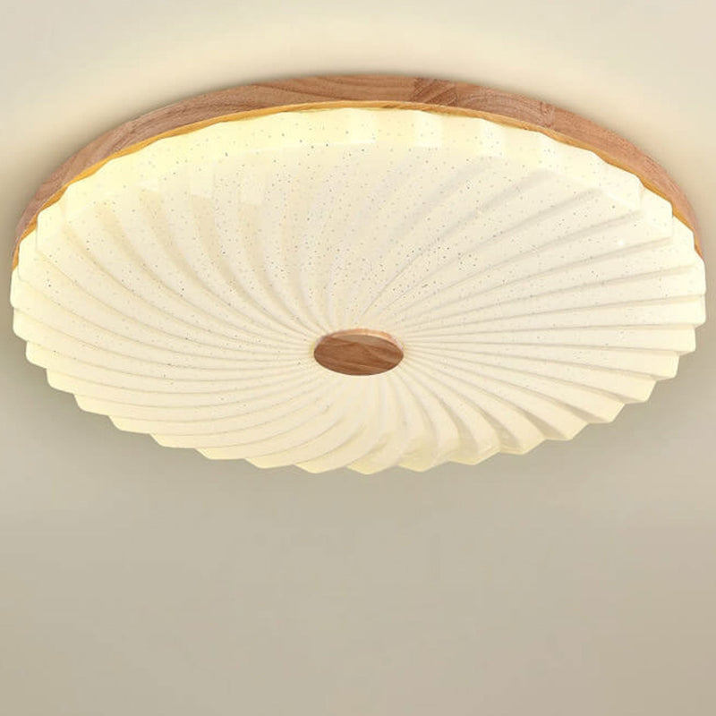 Chinese Log Simple Round LED Flush Mount Light