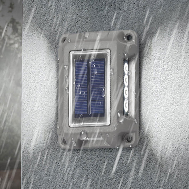 مصباح حائط ثنائي الاتجاه بإضاءة LED مقاوم للماء للطاقة الشمسية للحديقة الخارجية 