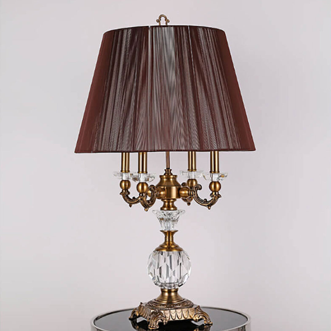 European Light Luxury Zinc Alloy Crystal 1-Light Table Lamp
