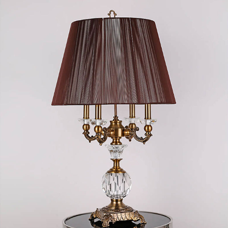 Lampe de table de luxe en alliage de zinc et cristal à 1 lumière, style européen 