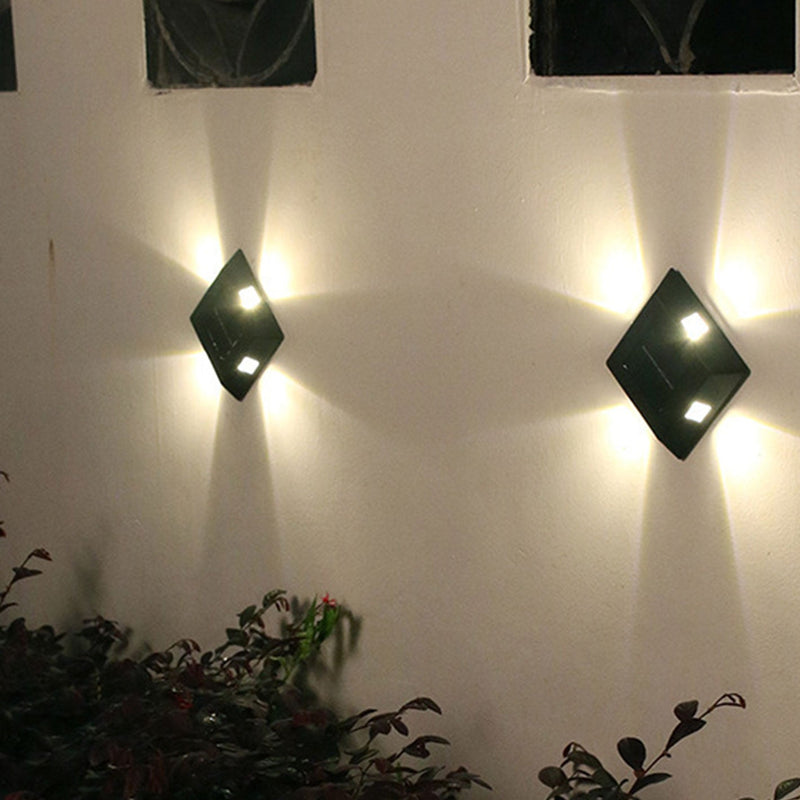 Modern Square Solar Outdoor Lawn LED Garden Ground  Landscape Light Wall Sconce Lamp