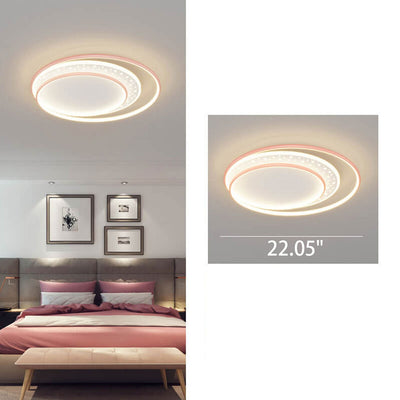 Nordic Creative Simple Circle Tangent Gypsophila Decoration Design LED Flush Mount Light