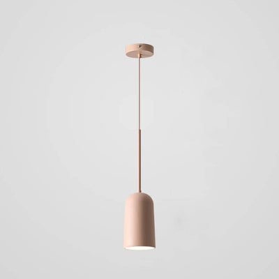 Moderne minimalistische 1-flammige Pendelleuchte aus geometrischem Metall in Macaron-Optik 