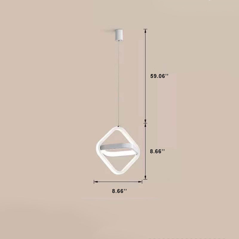 Lustre suspendu à LED géométrique créatif nordique 